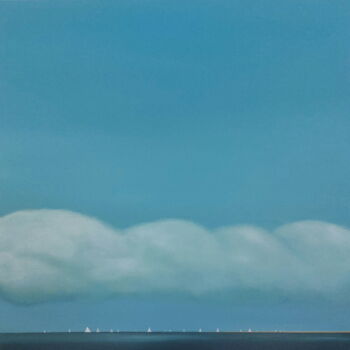 Ζωγραφική με τίτλο "White sails, North…" από Nelly Van Nieuwenhuijzen, Αυθεντικά έργα τέχνης, Ακρυλικό Τοποθετήθηκε στο Ξύλι…