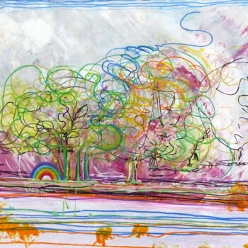 Painting titled "Tree 3" by Florence Poiret, Original Artwork, Acrylic