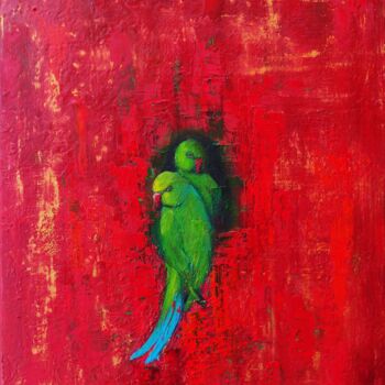 Peinture intitulée "Two parrots" par Mariia Baskal, Œuvre d'art originale, Huile Monté sur Châssis en bois