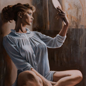 Painting titled "Irish" by Jean-Pierre André Leclercq, Original Artwork, Oil Mounted on Wood Stretcher frame