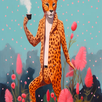 Arts numériques intitulée "Eclectic Cheetah" par An0n, Œuvre d'art originale, Image générée par l'IA