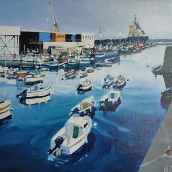 Painting titled "Brest " la criée"" by Nicolas Tréanton, Original Artwork, Oil