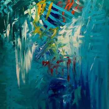 Peinture intitulée "ABSTRACT SEA STORM" par Michel Pawlak, Œuvre d'art originale, Acrylique