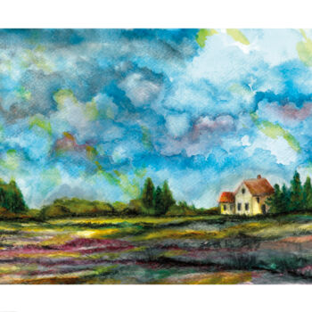 Painting titled "Infancia en la chac…" by Mora Castela, Original Artwork, Watercolor
