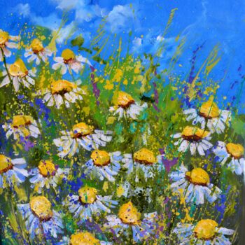Peinture intitulée "Daisies" par Pol Ledent, Œuvre d'art originale, Huile Monté sur Châssis en bois