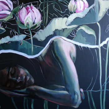 Peinture intitulée "Beyond the edge" par Tatyana Kaganets, Œuvre d'art originale, Huile Monté sur Châssis en bois