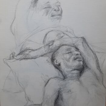Drawing titled "Sam" by Nathalie Gautier, Original Artwork, Pencil