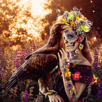 Photography titled "La Catrina & Golden…" by R&N Photography, Original Artwork, Digital Photography