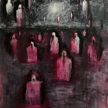 「Lost souls」というタイトルの絵画 Vaxo Langによって, オリジナルのアートワーク, アクリル
