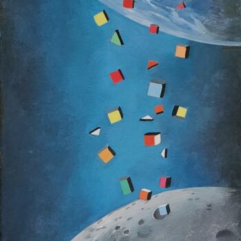 Painting titled "terza dimensione 3" by Laura Marra, Original Artwork, Acrylic
