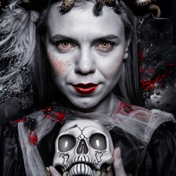 Fotografia intitolato "The Lady Of Death" da Tibet Demirel, Opera d'arte originale, Fotografia manipolata