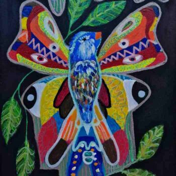 Pittura intitolato "more than a bird" da Krisline, Opera d'arte originale, Acrilico