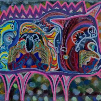 Schilderij getiteld "More than an animal" door Krisline, Origineel Kunstwerk, Acryl