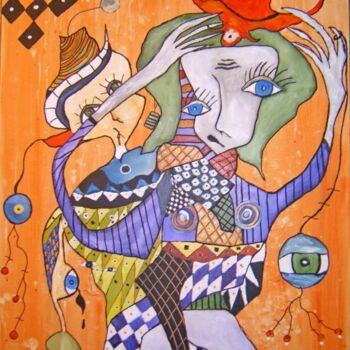 Painting titled "Madame en a marre" by Claude Lépine, Original Artwork, Acrylic