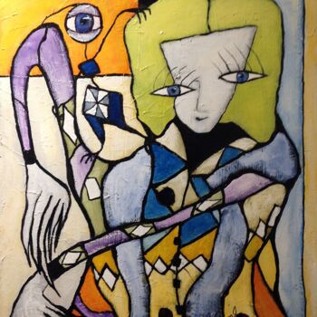 Peinture intitulée "Curieux moment" par Claude Lépine, Œuvre d'art originale, Acrylique