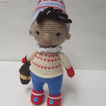 Sztuka tkaniny zatytułowany „Christmas Elf  Hand…” autorstwa Iryna Stadnyk, Oryginalna praca, Wątek