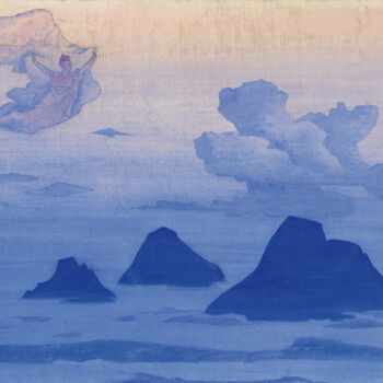 Painting titled "Au-dessus des monta…" by Nicolas Roerich, Original Artwork, Oil