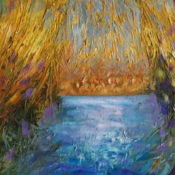 Peinture intitulée "Premier amour dans…" par Frédéric Letrun, Œuvre d'art originale, Huile Monté sur Carton