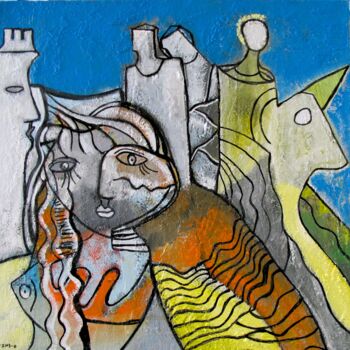 Peinture intitulée "L'histoire magique…" par Guillaume Defins, Œuvre d'art originale, Acrylique Monté sur Châssis en bois