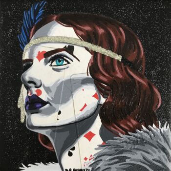Collages intitulée "Tamara" par Annabelle Amory, Œuvre d'art originale, Acrylique Monté sur Châssis en bois