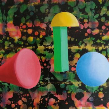 Peinture intitulée "Le Toit" par Elke Thiébaut, Œuvre d'art originale, Huile