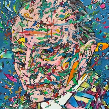 Painting titled "ROBERT MUSIL" by Lautir, Original Artwork, Oil Mounted on Cardboard