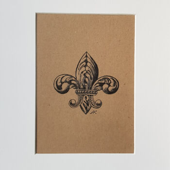 Σχέδιο με τίτλο "Fleur-de-lis #2, me…" από Ekaterina Andreeva, Αυθεντικά έργα τέχνης, Γέλη στυλό