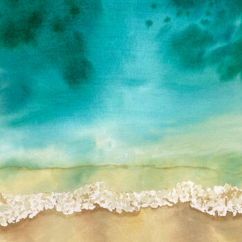 Pittura intitolato "Sea. View from abov…" da Hanna Kopylova, Opera d'arte originale, Acquarello