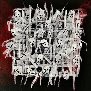绘画 标题为“Ghosts in a cage” 由Vaxo Lang, 原创艺术品, 丙烯