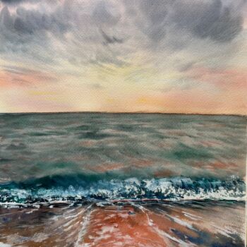 Pittura intitolato "The smell of sea wa…" da Oleksandra Padushyna, Opera d'arte originale, Acquarello