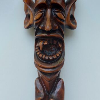 Escultura intitulada "The Dark Temptation" por Geil John, Obras de arte originais, Madeira