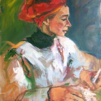 Peinture intitulée "Sylvie - pose n° 6" par Karine Lemoine, Œuvre d'art originale