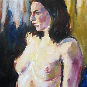 Peinture intitulée "Nu" par Karine Lemoine, Œuvre d'art originale, Huile