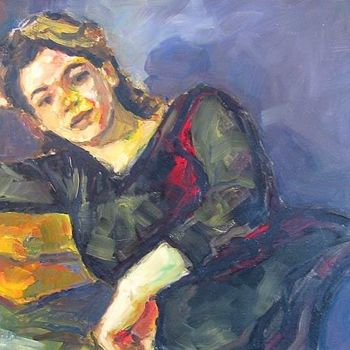 Peinture intitulée "Jeune femme enceinte" par Karine Lemoine, Œuvre d'art originale