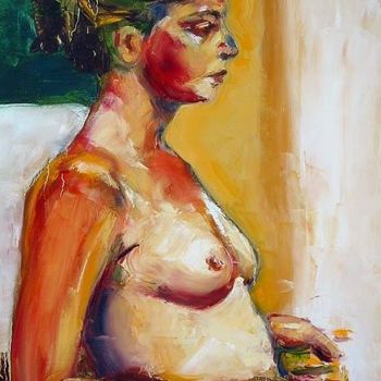 Peinture intitulée "Nu debout" par Karine Lemoine, Œuvre d'art originale, Huile