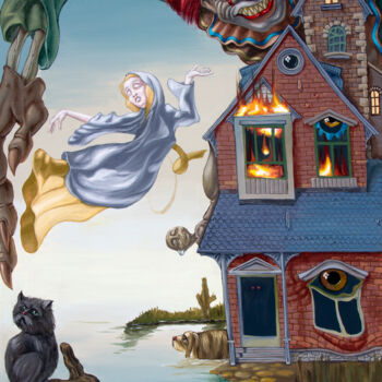 Painting titled "It" by Victor Molev, Original Artwork, Oil Mounted on Wood Stretcher frame