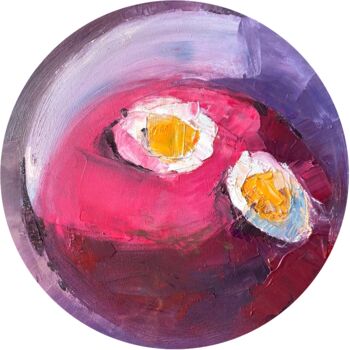 Painting titled "Kholodnik" by Diana Sholk, Original Artwork, Oil Mounted on Wood Stretcher frame