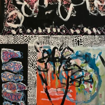 Painting titled "Mon vase à fleurs!" by Johanne Proulx, Original Artwork, Acrylic