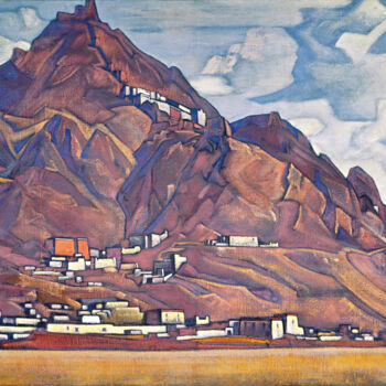 Painting titled "Shekar Dzong" by Nicolas Roerich, Original Artwork, Oil