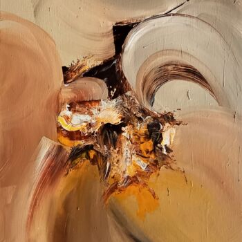 Schilderij getiteld "VANILLE / VANILLA" door Michele Madeleine Guillot, Origineel Kunstwerk, Acryl Gemonteerd op Frame voor…