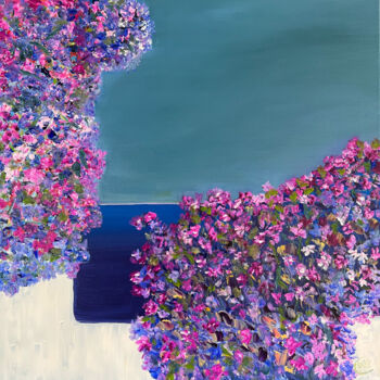 Painting titled "BALCON SUR LA MEDIT…" by Philippe Ceulemans, Original Artwork, Oil