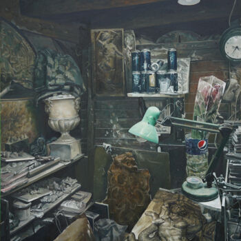 Painting titled "艺术家工作室之九" by Heng Qiang, Original Artwork, Oil