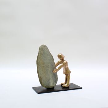Γλυπτική με τίτλο "Menhir (n°347)" από Didier Fournier, Αυθεντικά έργα τέχνης, Μπρούντζος