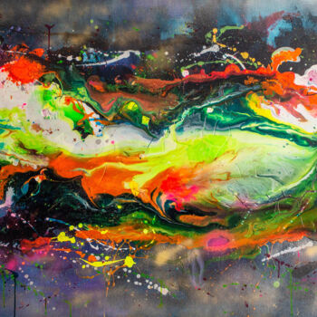 Peinture intitulée "Just a Bunch of Hap…" par Natalie Otalora, Œuvre d'art originale, Acrylique Monté sur Aluminium