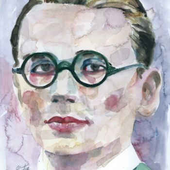 Pittura intitolato "KURT GODEL" da Lautir, Opera d'arte originale, Acquarello