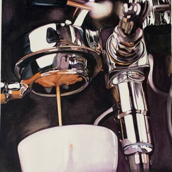 Ζωγραφική με τίτλο "Take some coffee" από Anna Levchuk, Αυθεντικά έργα τέχνης, Ακουαρέλα