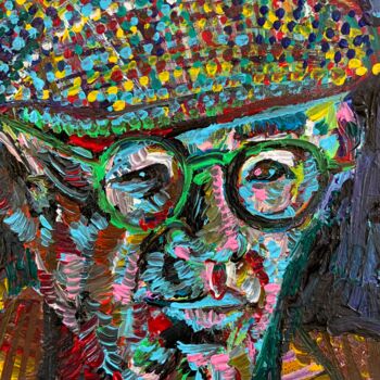 Painting titled "HENRY MILLER acryli…" by Lautir, Original Artwork, Acrylic Mounted on Cardboard