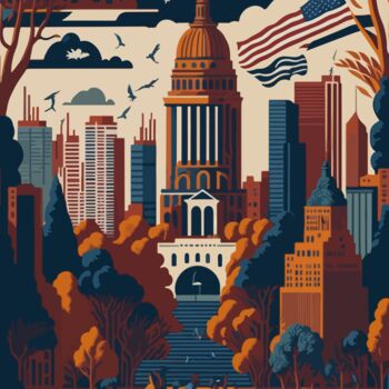 Arte digital titulada "America" por Phoenix Arts, Obra de arte original, Pintura Digital