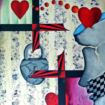 Pintura titulada "Middle-Man-02" por Prashant Sharma, Obra de arte original, Acrílico Montado en Bastidor de camilla de made…