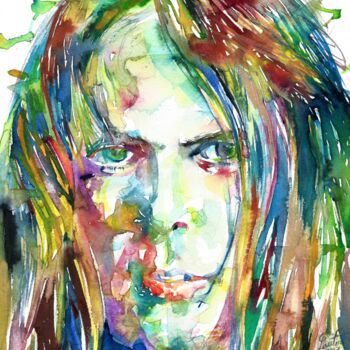 Painting titled "NEIL YOUNG" by Lautir, Original Artwork, Watercolor